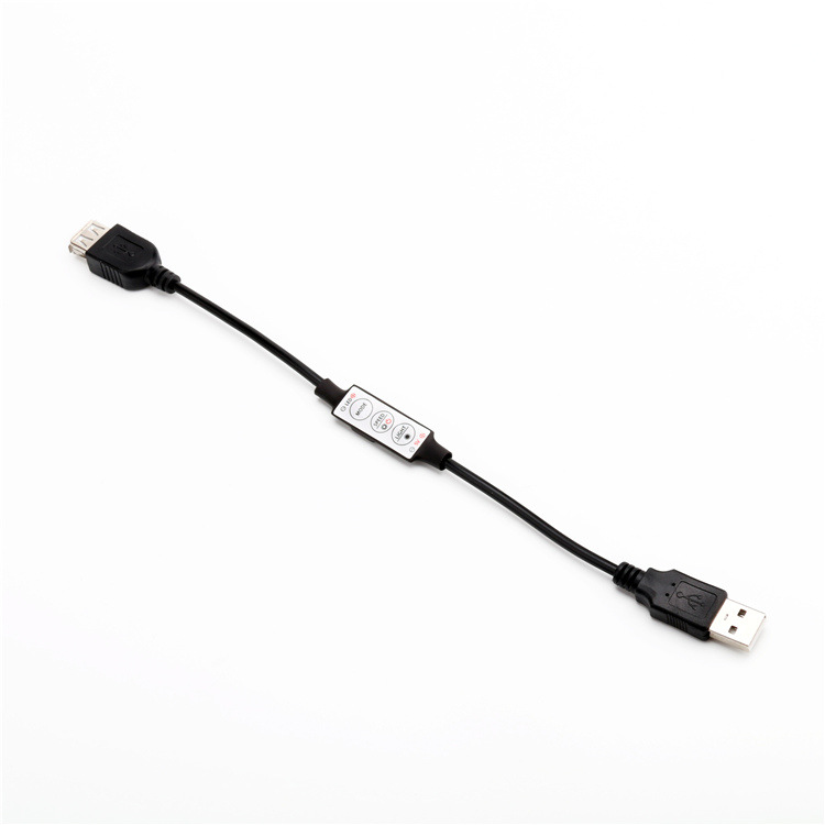 DC5V Mini Single Color LED Strip Light Controller With 3-Button Dimmer Input And Output USB Connector DC5V Mini Single Color LED Strip Light Controller With 3-Button Dimmer Input And Output USB Connector
